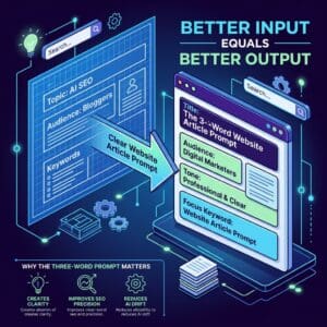 a clear website article prompt will provide better output