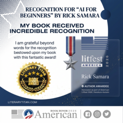 Awards received recognizing my book as the best book on artificial intelligence by Literary Tital and Litfest