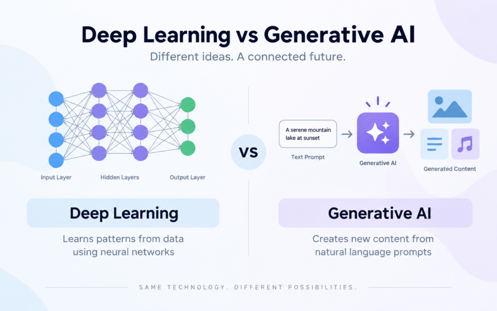 deep learning vs generative ai